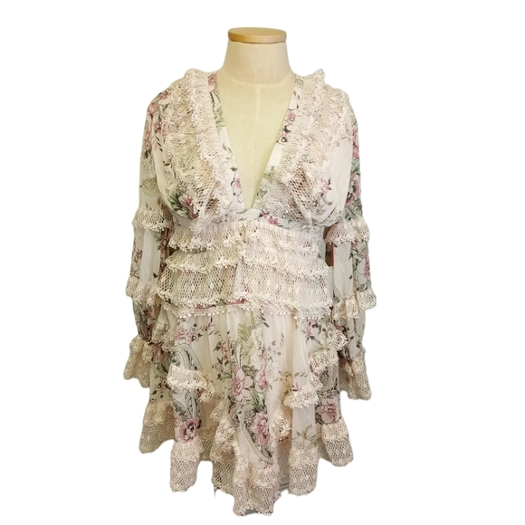 Rose Velvet Floral Dress - Picture 1 of 10